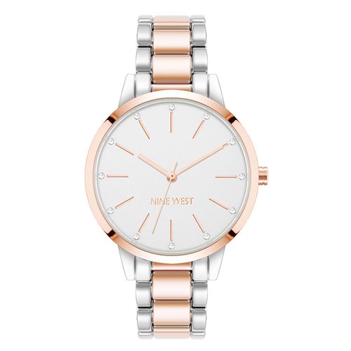 Reloj Nine West análogo de metal bicolor para mujer