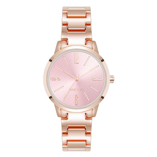 Reloj Nine West análogo de metal rose gold para mujer