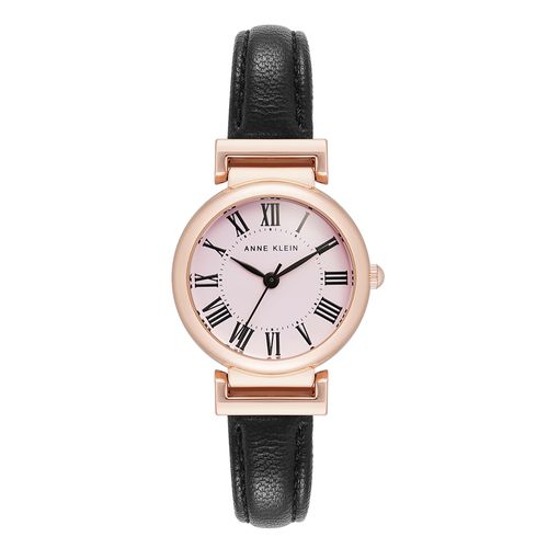 Reloj Anne Klein análogo de cuero negra para mujer