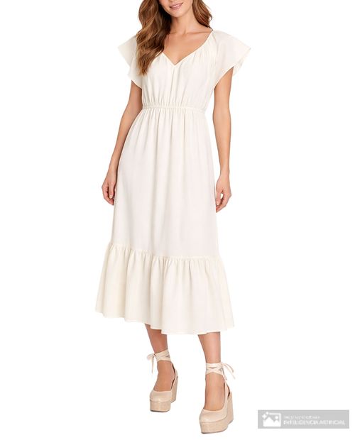 Vestido Marcella midi manga corta para mujer