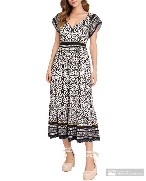 Vestido Marcella midi manga corta para mujer