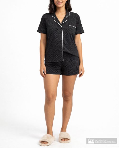 Pijama con short St. Jacks con puntos para mujer