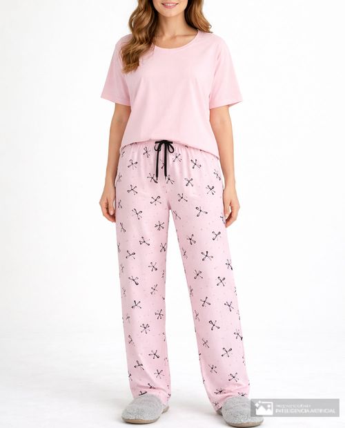 Pijama con pantalón St. Jacks rosada para mujer