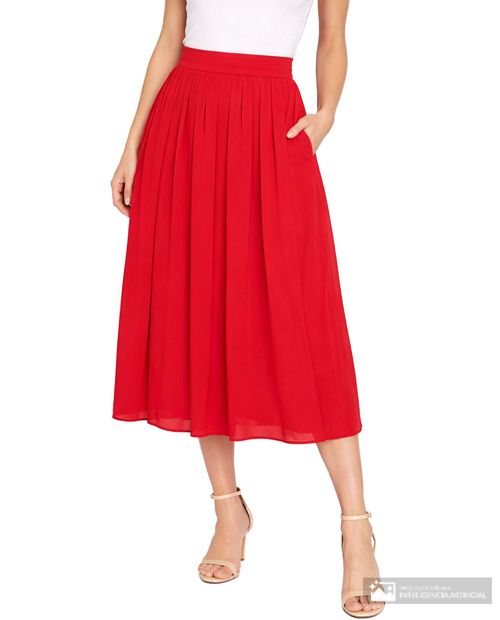 Falda Kasper Separates midi roja de cintura alta para mujer