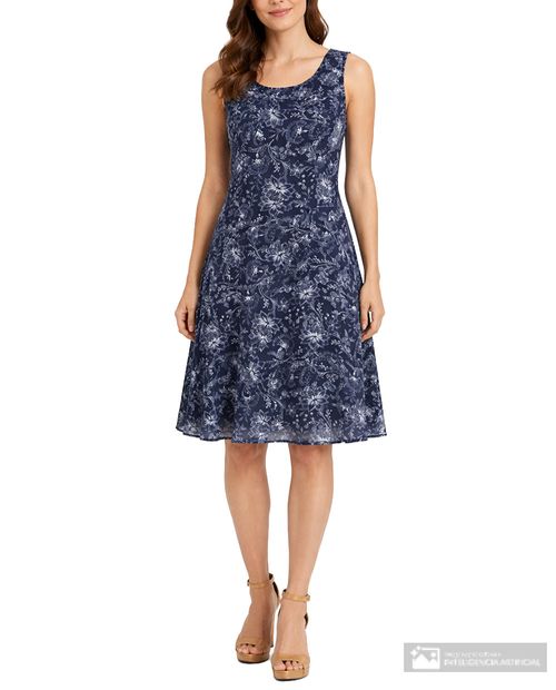 Vestido Connected Apparel formal estampado sin mangas para mujer