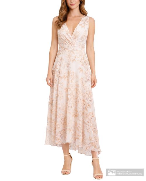Vestido Connected Apparel maxi estampado sin mangas para mujer