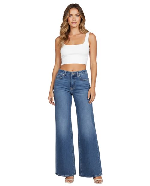 Jeans Most Wanted wide leg azul de cintura alta para mujer