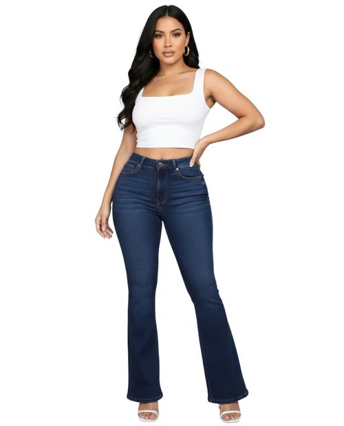 Jeans Most Wanted flare azul de cintura alta para mujer