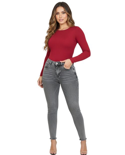 Jeans Most Wanted slim gris de cintura alta para mujer