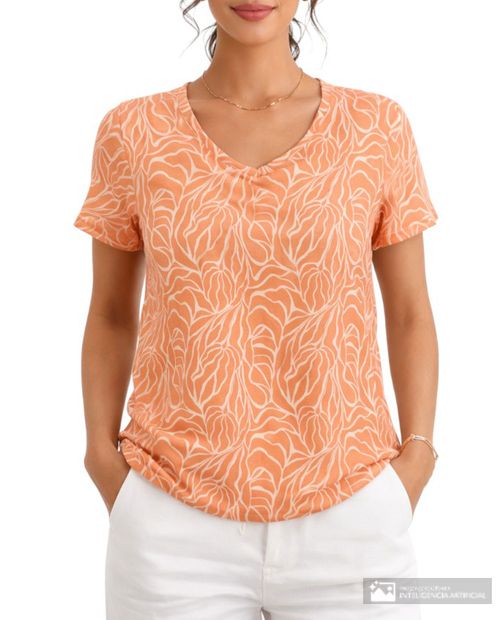 Camiseta Nicolle estampada manga corta para mujer