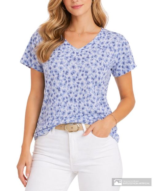 Camiseta Nicolle estampada manga corta para mujer