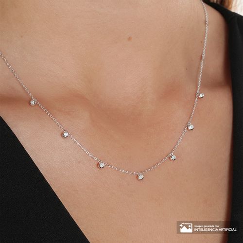 Collar con cristales de plata para mujer
