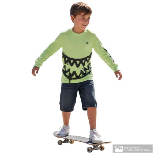 Camiseta verde Hurley para niño