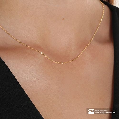 Cadena de plata en baño de oro 1 mm-43 cm para mujer