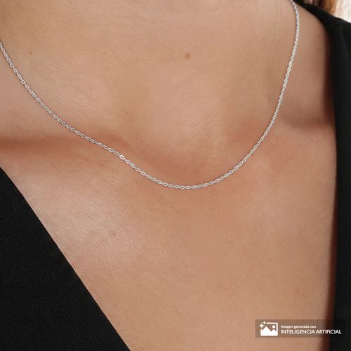 Cadena de plata 1mm-59.5 cm para mujer
