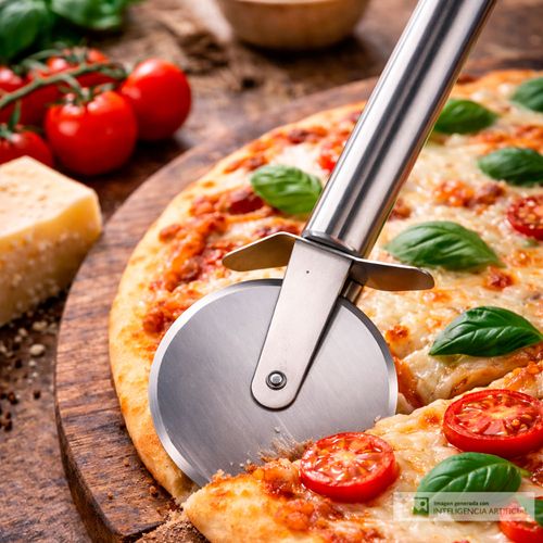Cortador de acero inoxidable de pizza 19.5 cm