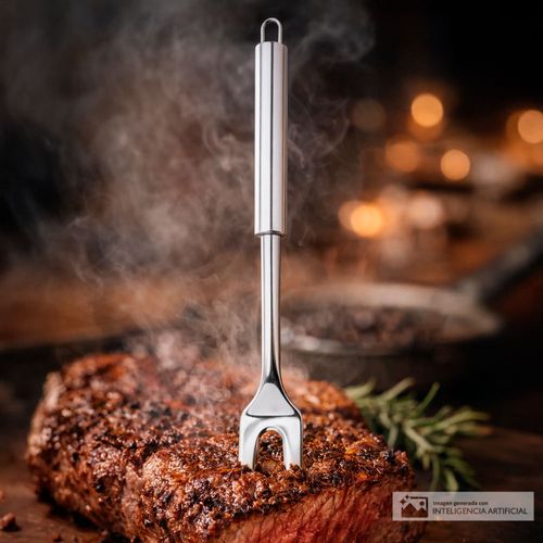 Tenedor de acero inoxidable para carne 34 cm