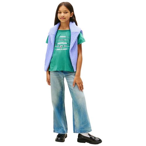 Camiseta verde estampada para niña