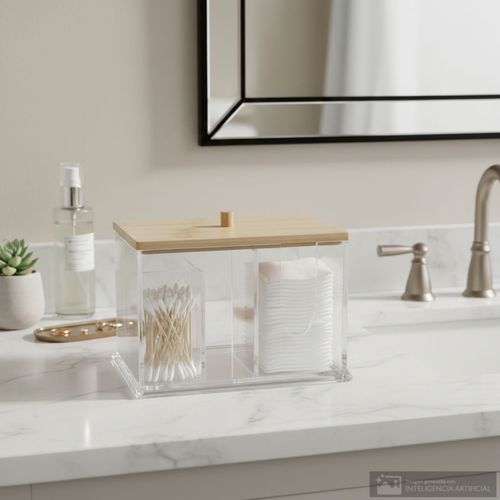 Recipiente organizador con compartimientos 10x14x10 cm