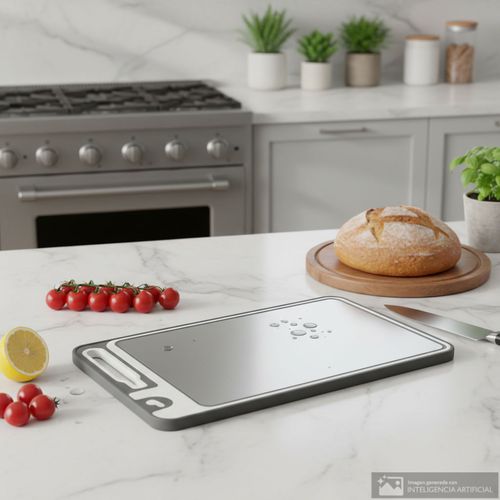 Tabla de acero + plástico para cortar 37x25 cm