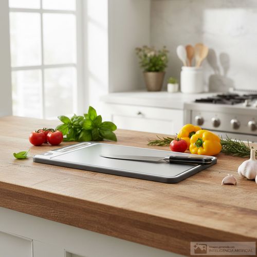 Tabla de acero + plástico para cortar 31x21 cm