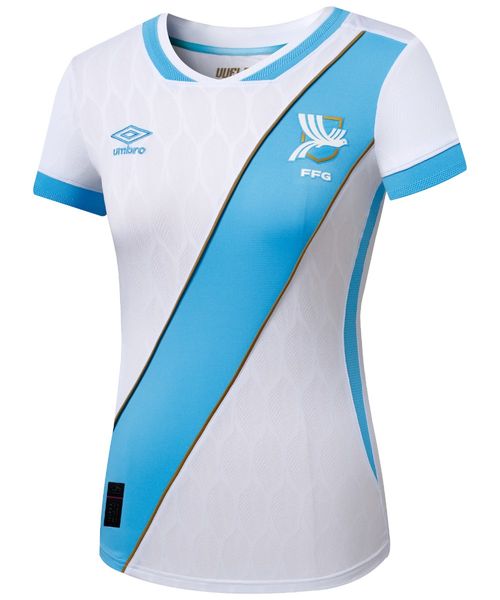 Camiseta deportiva Selección de fútbol de Guatemala 2026 local blanca para mujer