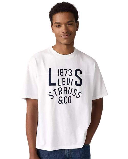 Camiseta Levi's relaxed fit blanca estampada para hombre
