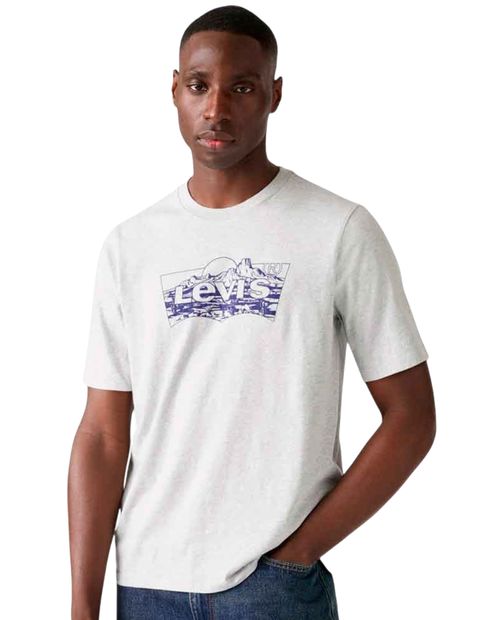 Camiseta Levi's regular fit gris heather con estampado para hombre