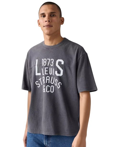 Camiseta Levi's relaxed fit gris estampada para hombre