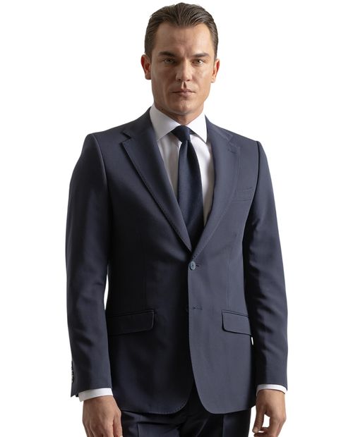 Blazer PuroEGO slim fit azul navy sólido para hombre