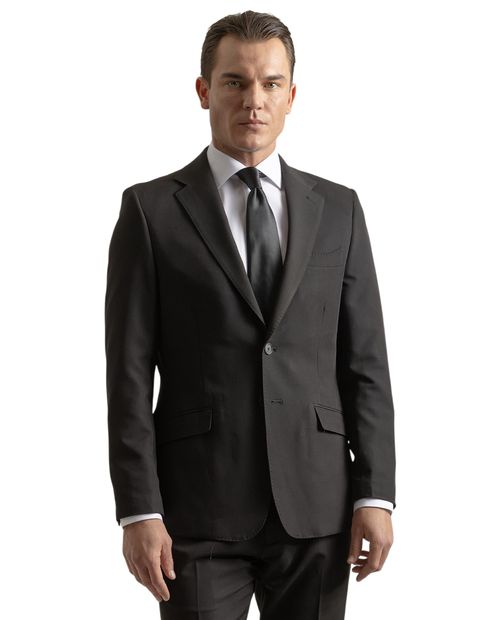 Blazer PuroEGO slim fit negro sólido para hombre