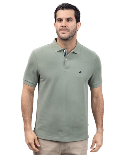 Camisa polo Nautica classic fit verde sage texturizada para hombre