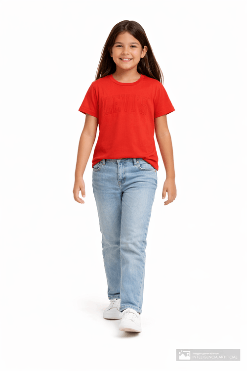 Camiseta roja en relieve Levi’s para niña