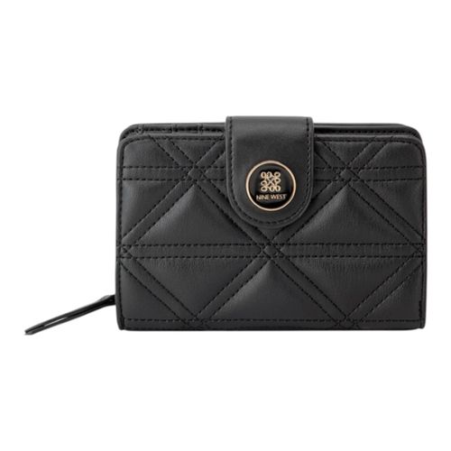Billetera flap Nine West color negro para mujer