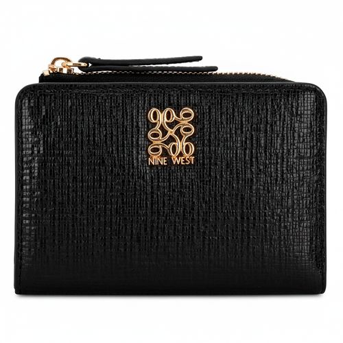 Billetera zip around Nine West color negro para mujer