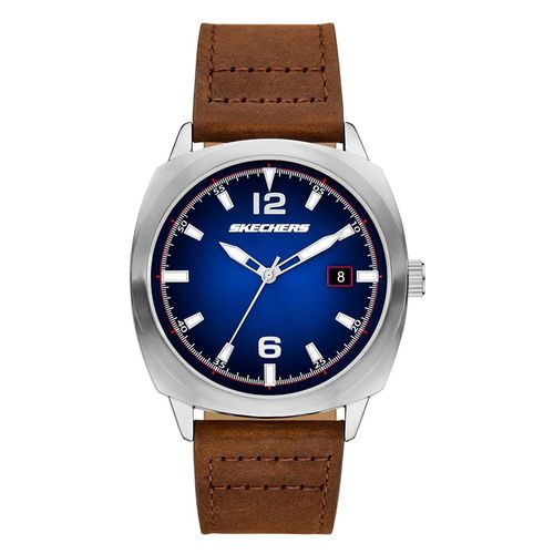 Reloj Skechers análogo de cuero café para hombre