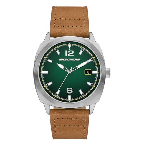 Reloj Skechers análogo de cuero café para hombre