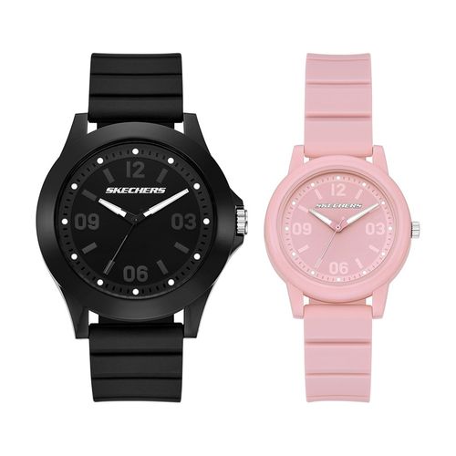Set de dos relojes Skechers análogos unisex con correa de silicón