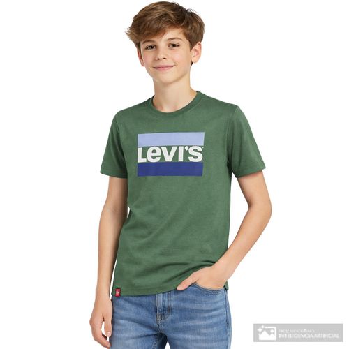 Camiseta verde estampada Levi's para niño