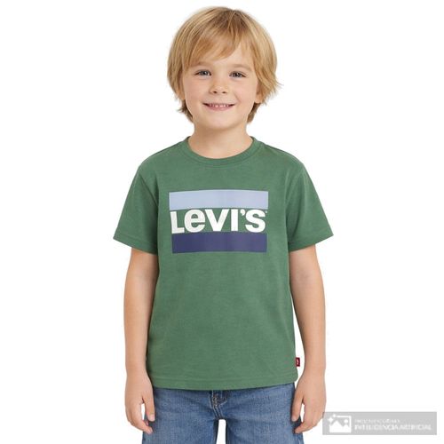 Camiseta verde estampada Levi's para niño