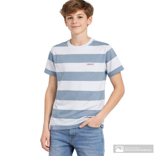 Camiseta bicolor rayada para niño