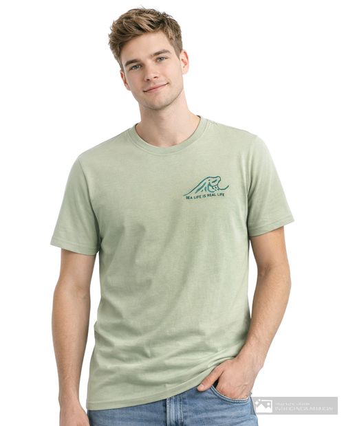 Camiseta Orange verde sage con estampado de tuna para hombre
