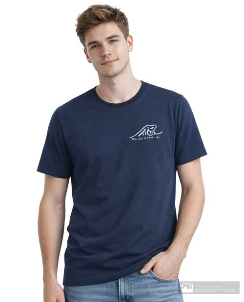 Camiseta Orange azul navy con estampado de tuna para hombre