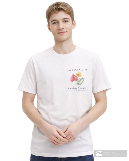 Camiseta Orange blanca con estampado "Botanique" para hombre