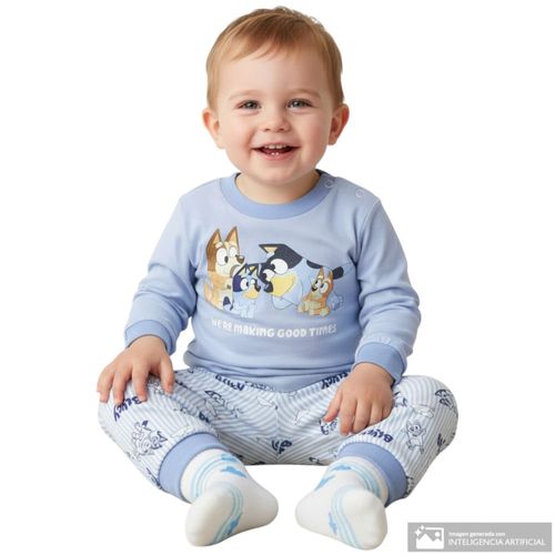 Conjunto azul estampado de Bluey para bebé niño