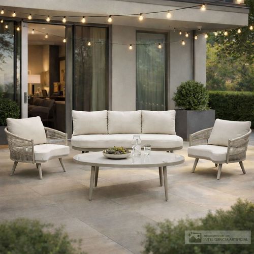 Sala 3-1-1 con mesa para exteriores