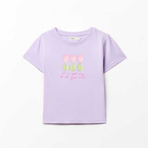 Camiseta morada estampada para niña