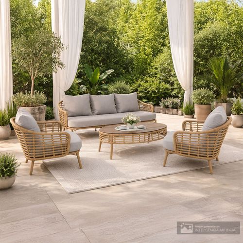 Sala 3-1-1 con mesa para exteriores