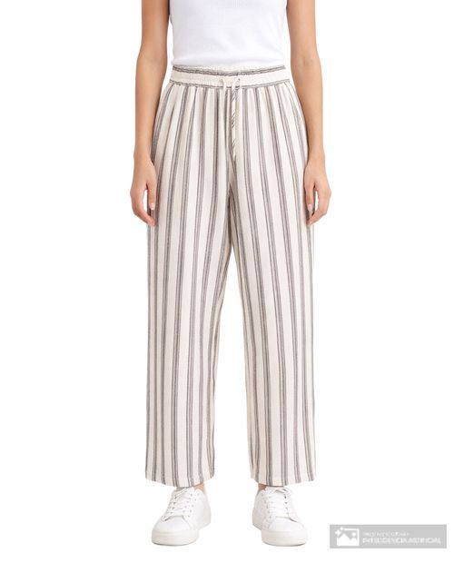 Pantalón Unexpected pull on rayado de cintura alta para mujer