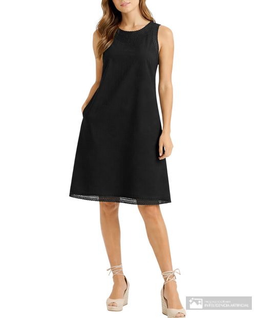 Vestido Nicolle formal negro sin mangas para mujer